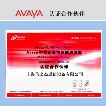 AVAYA代理证 - 2010年